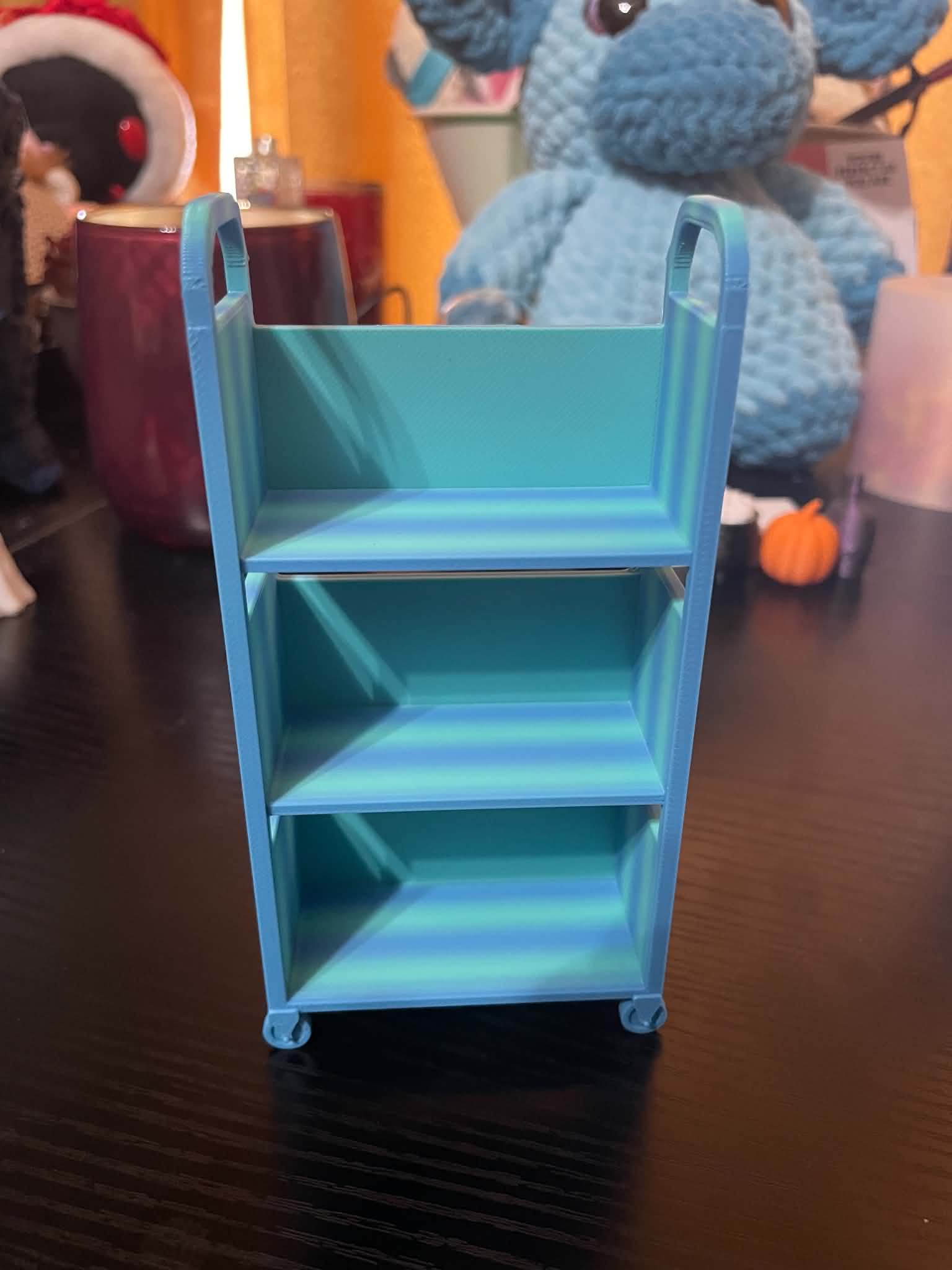 Mini Library Rolling Cart with Book Blanks