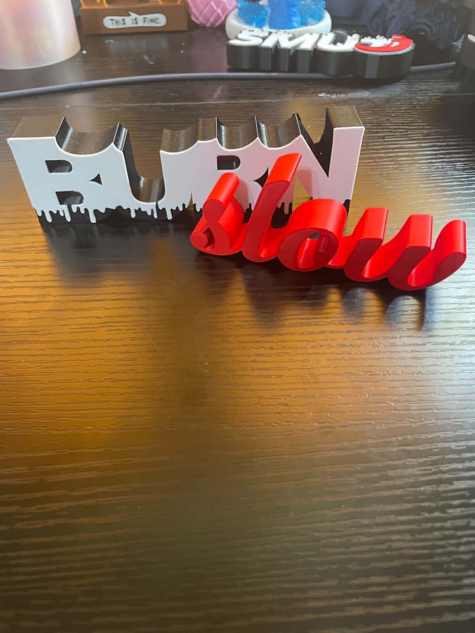 Slow Burn Shelf Sign