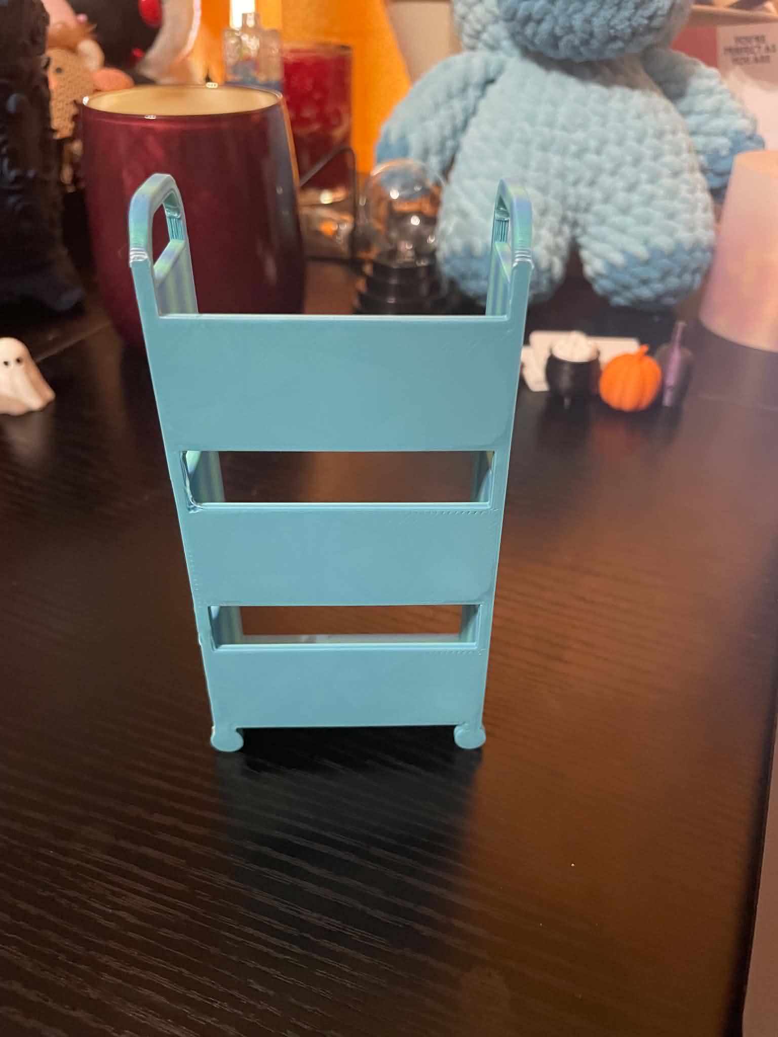 Mini Library Rolling Cart with Book Blanks